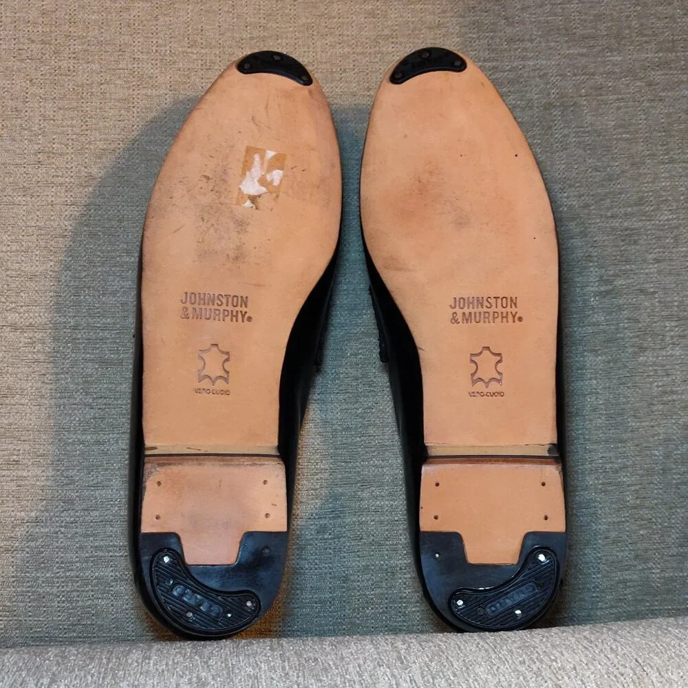 Johnston & Murphy Breland Black Leather Tassel Loafers SIZE 9N